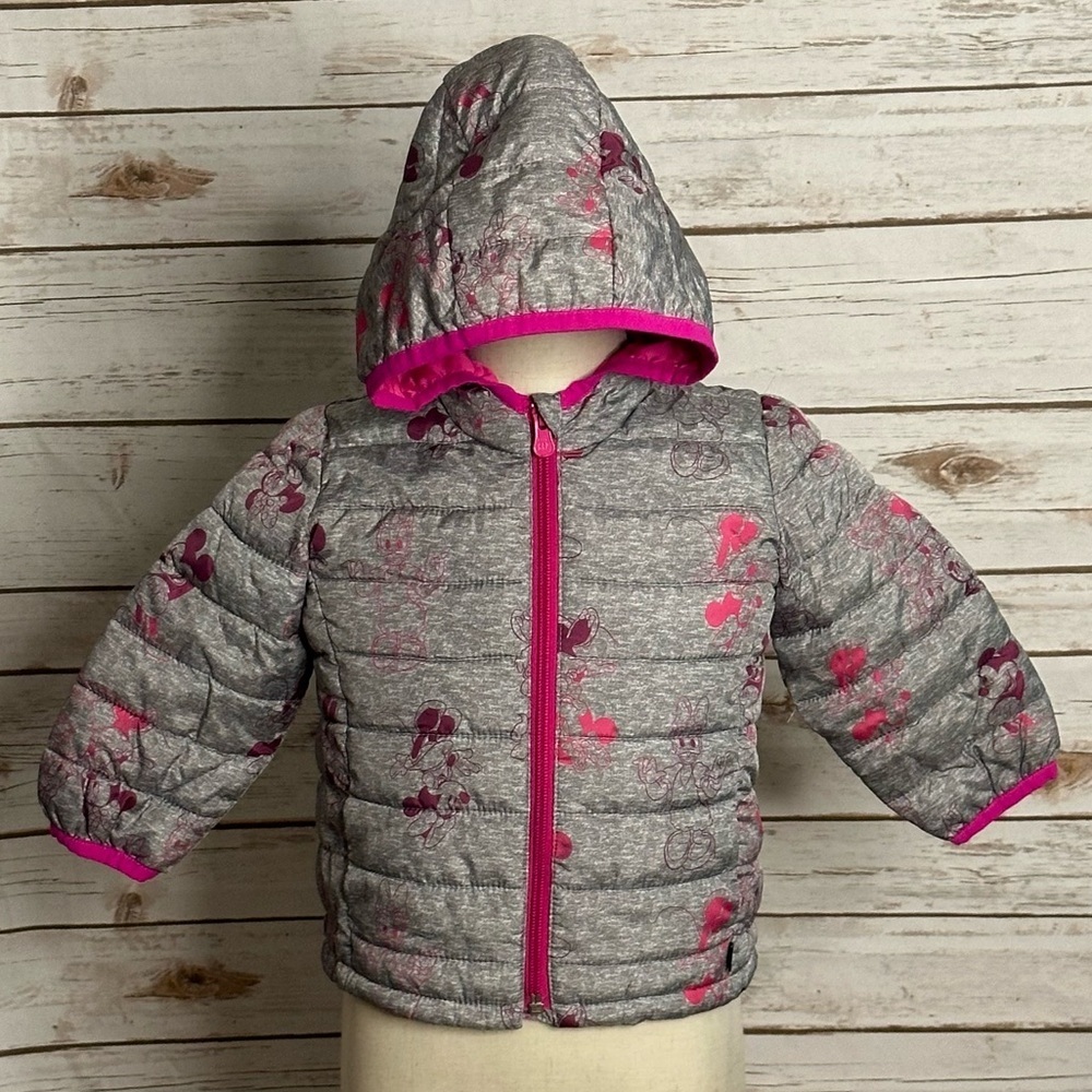 Disney x baby GAP ColdControl hooded puffer jacket Size 18-24M